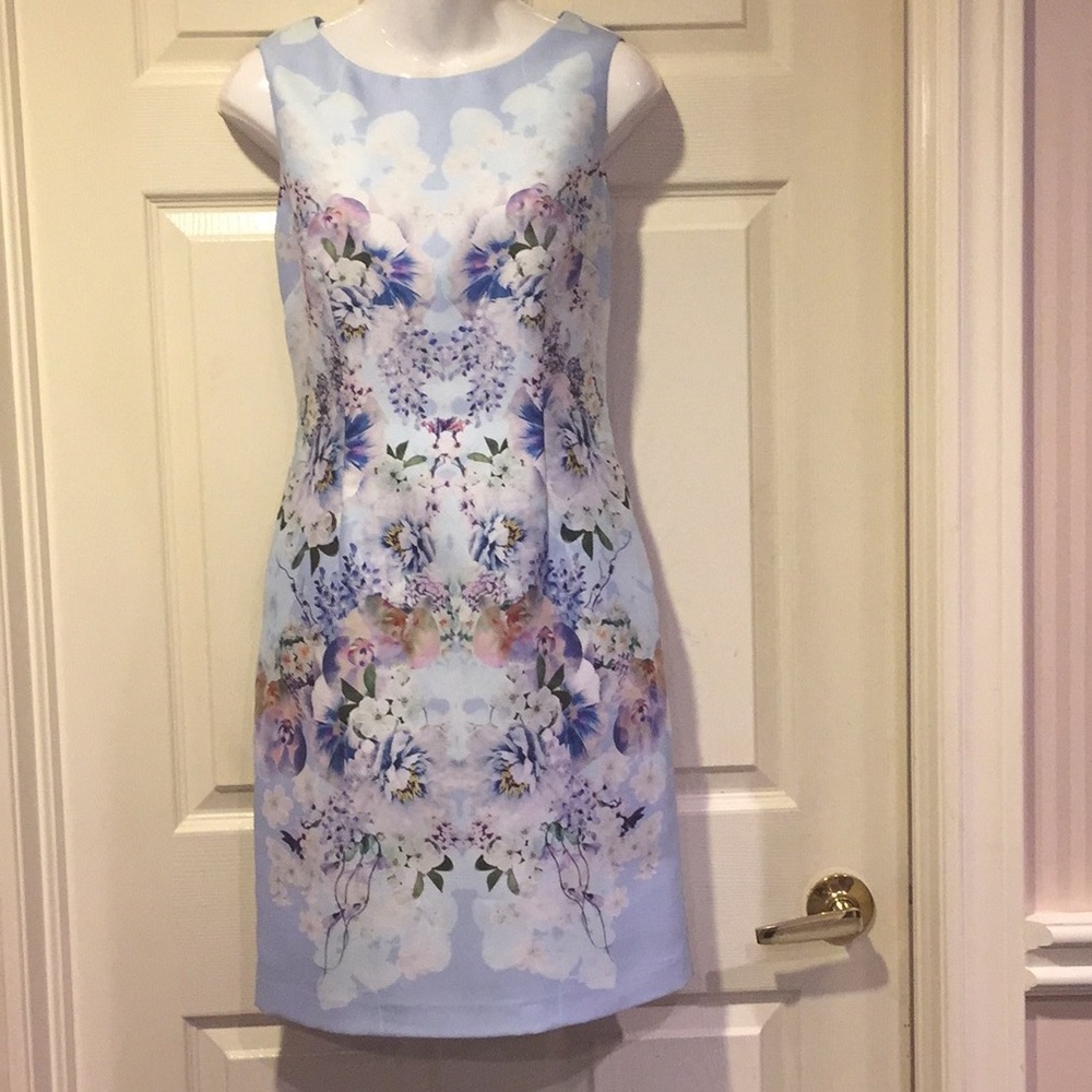🎉3XHost Pick🎉NWT Floral prnt  blue sheath dress